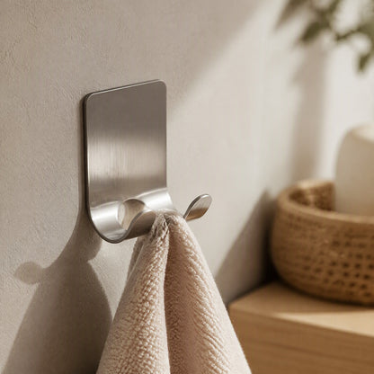 Stickhook™ Stainless Steel Wall Adhesive Hook, styled close view