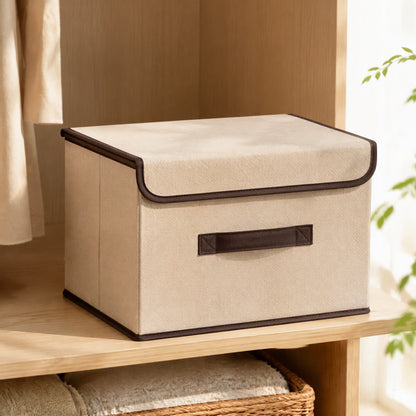 Softcrate™ Foldable Non-Woven Fabric Storage Box in a calm home setting