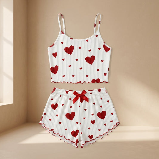 Heartnap™ Heart Print Camisole Pajama Set