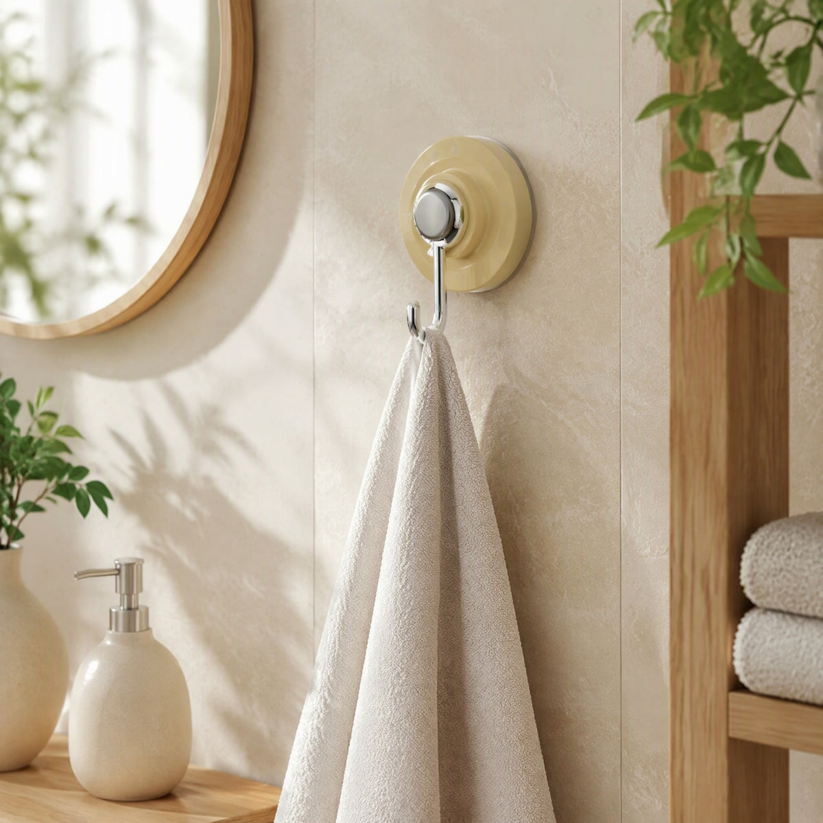 Sealpeg™ Plastic Suction Cup Hook in a calm home setting