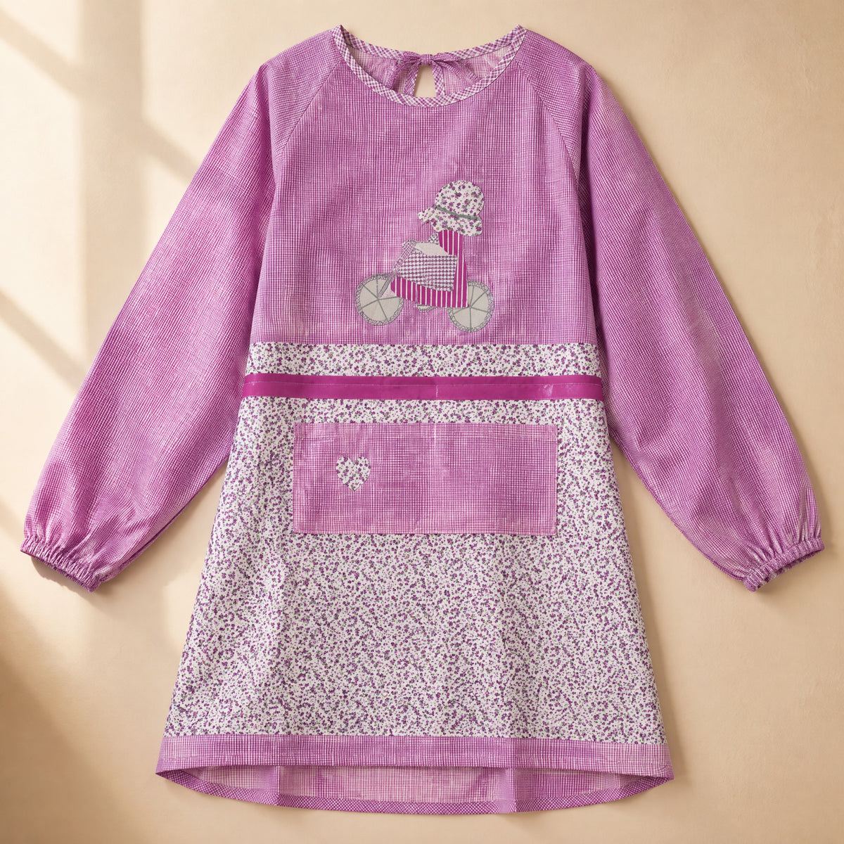 Cookcover™ Long-Sleeved Cartoon Kitchen Apron, material and detail close-up