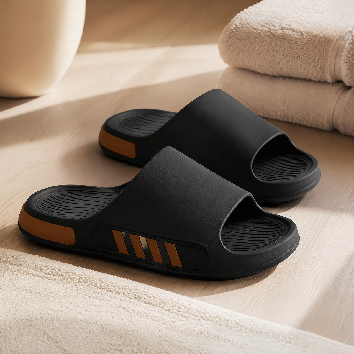 Slideease™ Men’s PVC Slide Sandals, styled close view