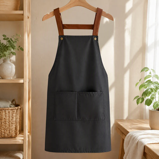 Spillstash™ PVC Sleeveless Apron With Pockets in a calm home setting