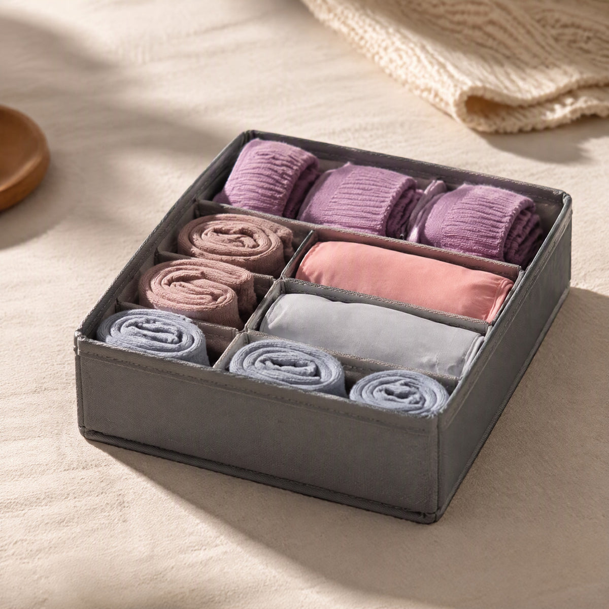 Linenest™ Fabric Drawer Storage Box, styled close view