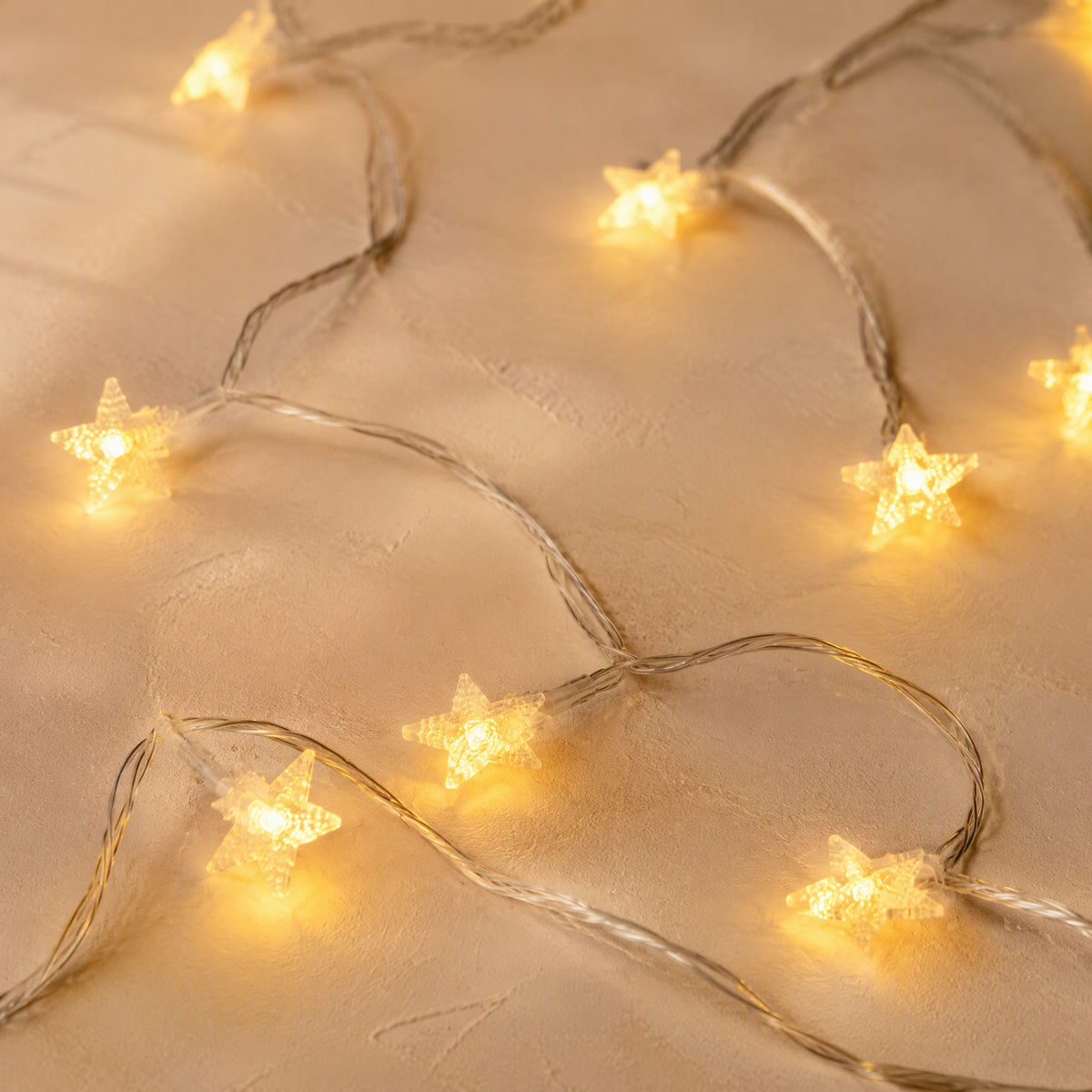 Starlace™ Five-Pointed Star LED Light String, material and detail close-up