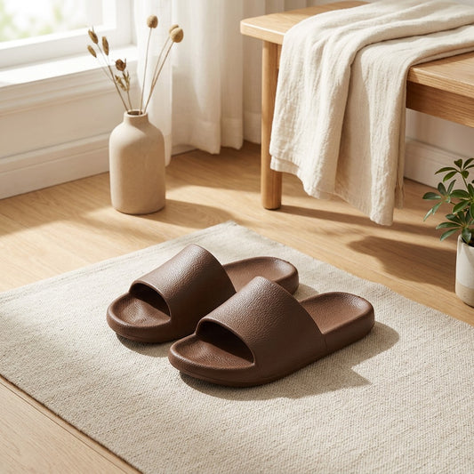 Toecush™ EVA Open-Toe Sandal Slippers in a calm home setting