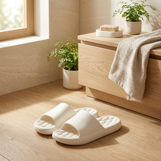 Bathsoft™ EVA Bathroom Slippers in a calm home setting