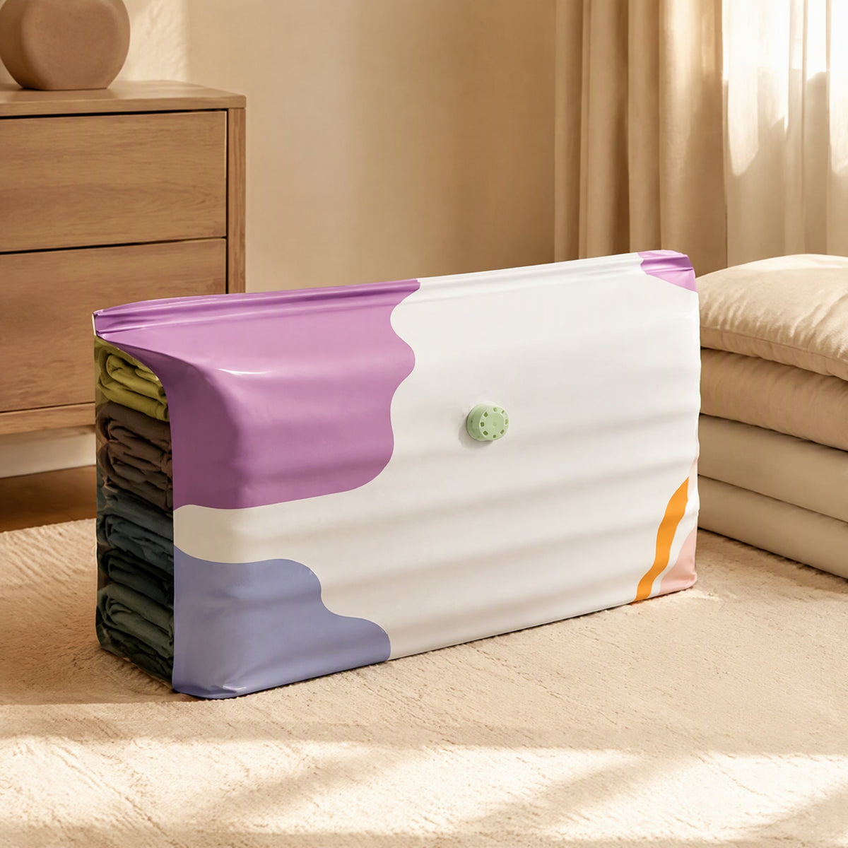 Spacehush™ Pump-Free Compression Storage Bag, styled close view