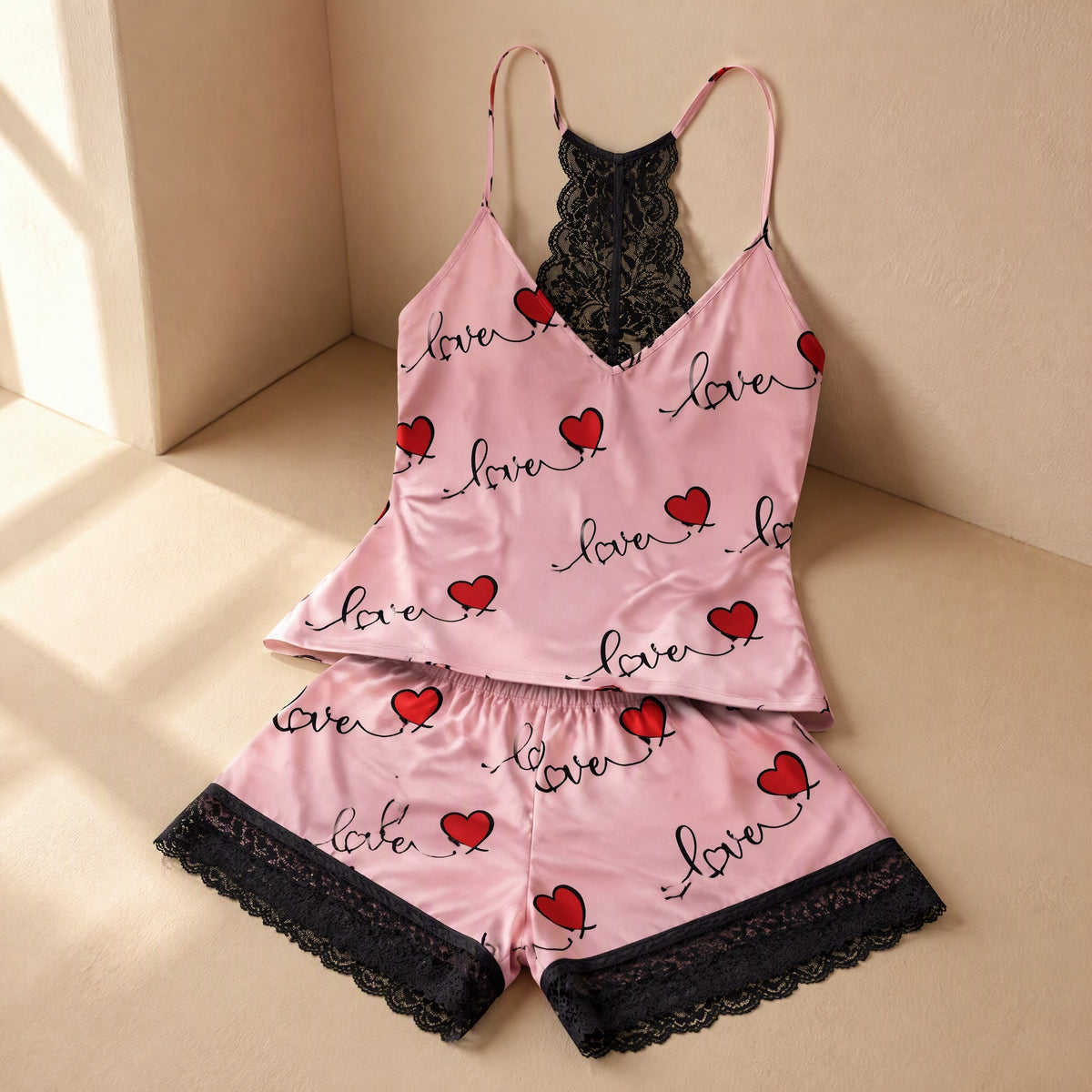 Silkdoze™ Milk Silk Camisole Pajama Set