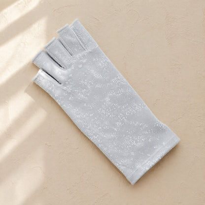 Mittshade™ Cotton Half-Finger Sun Protection Gloves, material and detail close-up