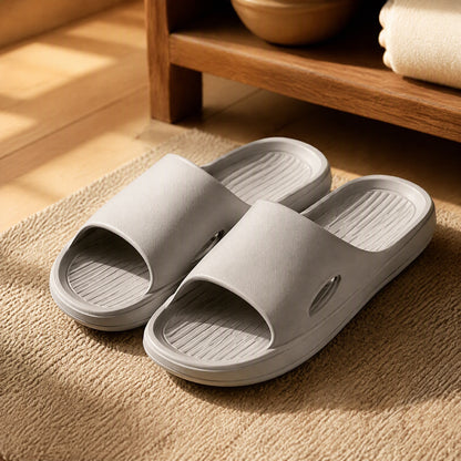Solesway™ EVA Slippers With Solid Color Design, styled close view