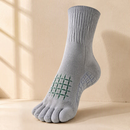 Toeweave™ Cotton Five-Toe Mid-Calf Socks