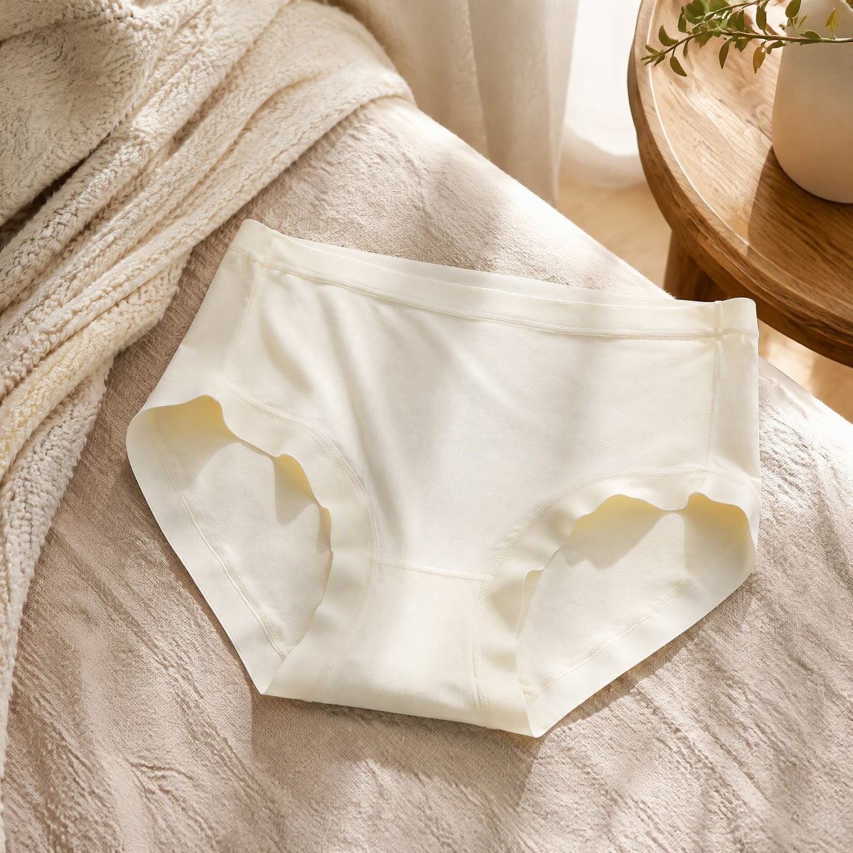 Modalcalm™ Modal Women's Mid-Waist Briefs in a calm home setting