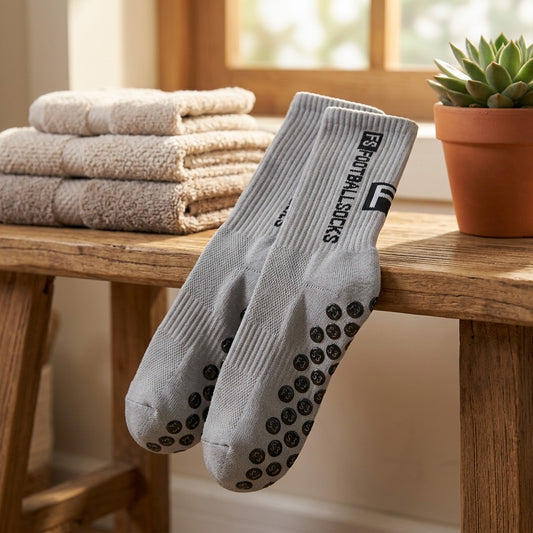 Terrytrek™ Mid-Calf Sports Socks With Terry Sole, styled close view