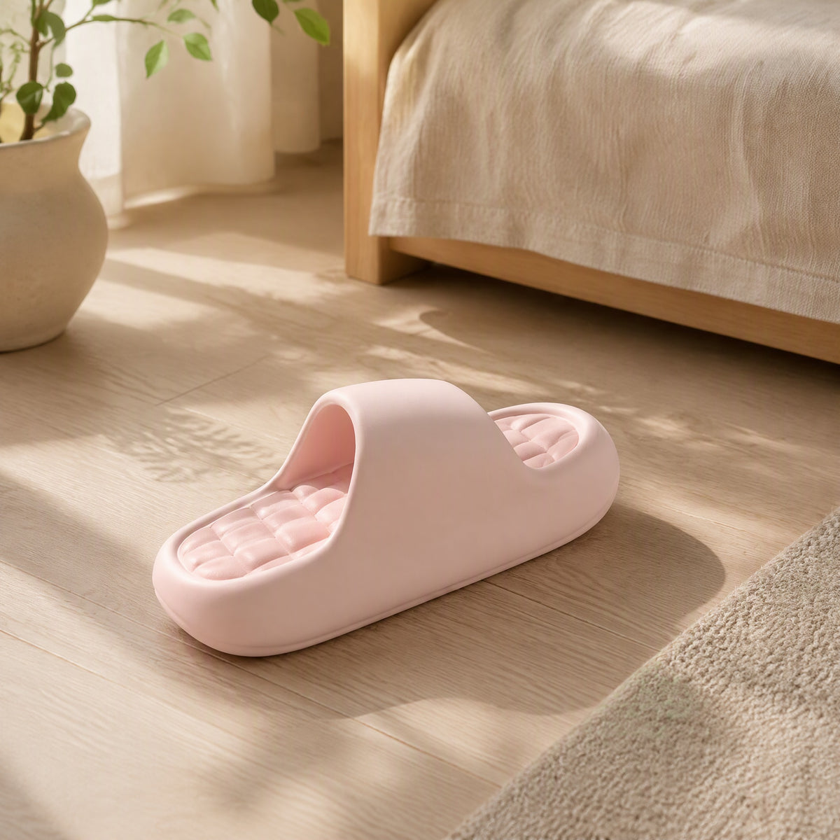 Foamstep™ EVA Foam Indoor Slippers in a calm home setting