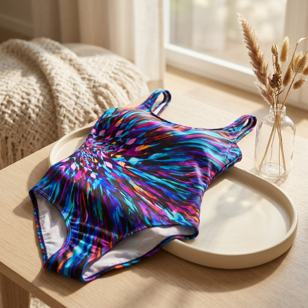 Printwave™ Printed One-Piece Swimsuit, styled close view