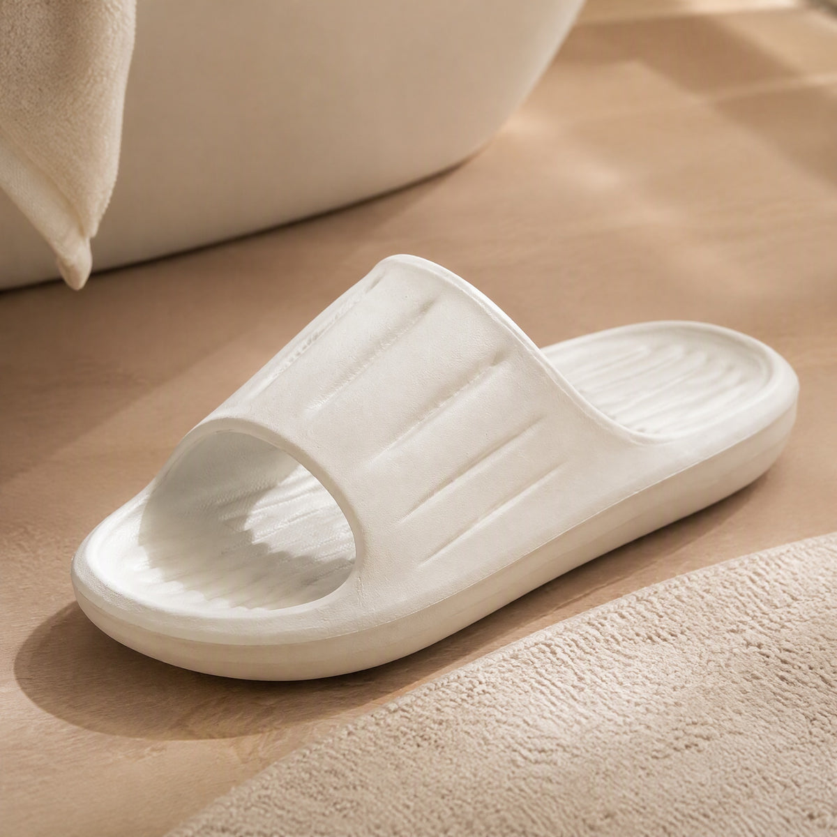 Solevent™ EVA Hollow-Out Slippers, styled close view