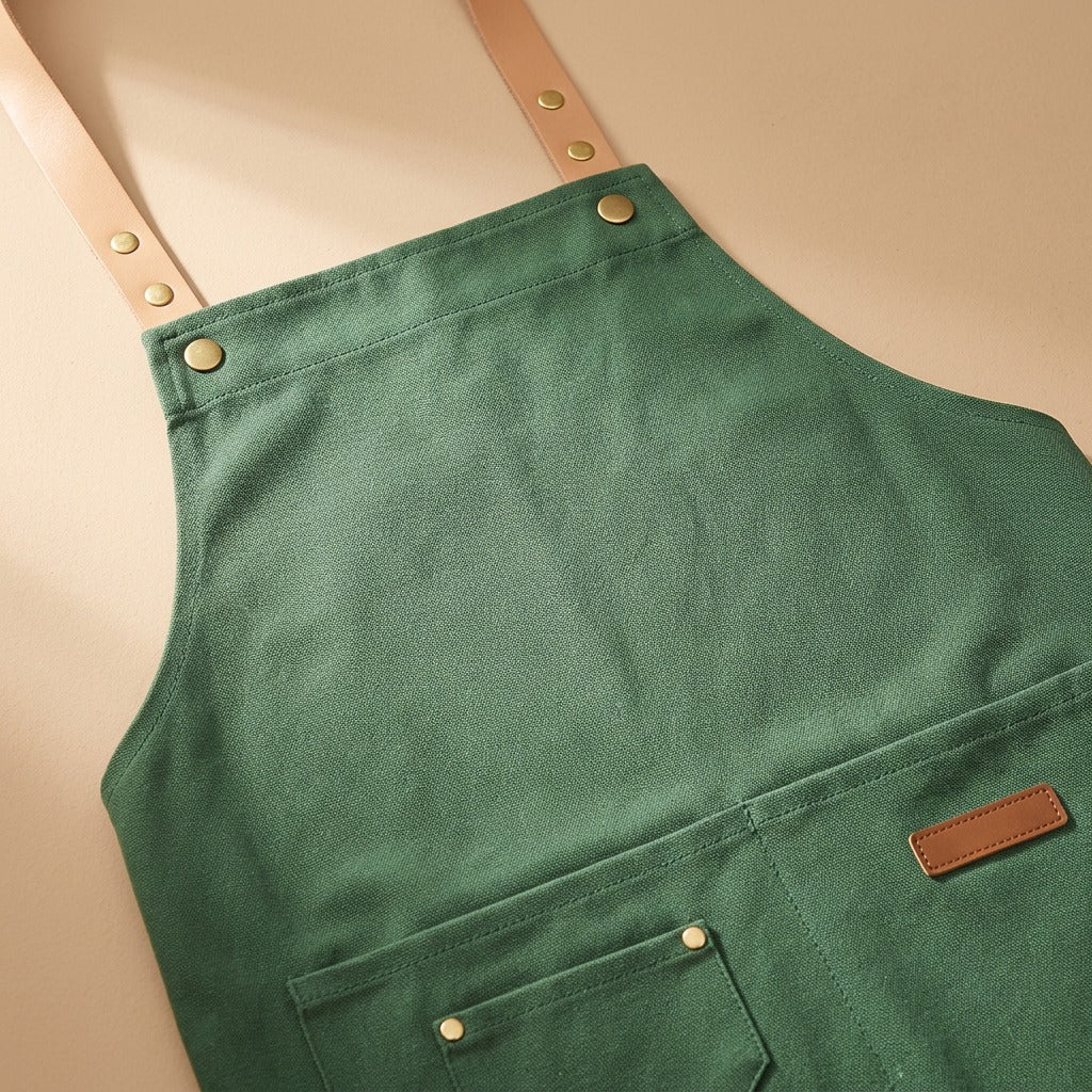 Cottonwork™ All-Cotton Work Apron, material and detail close-up