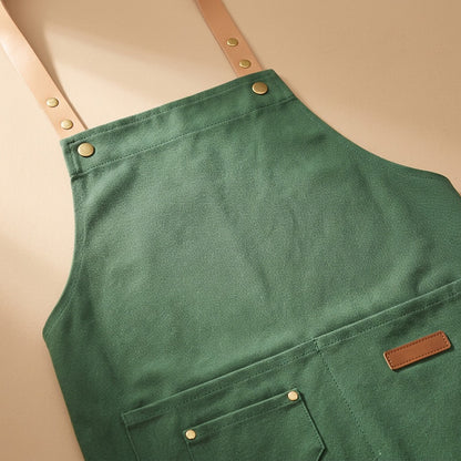 Cottonwork™ All-Cotton Work Apron, material and detail close-up