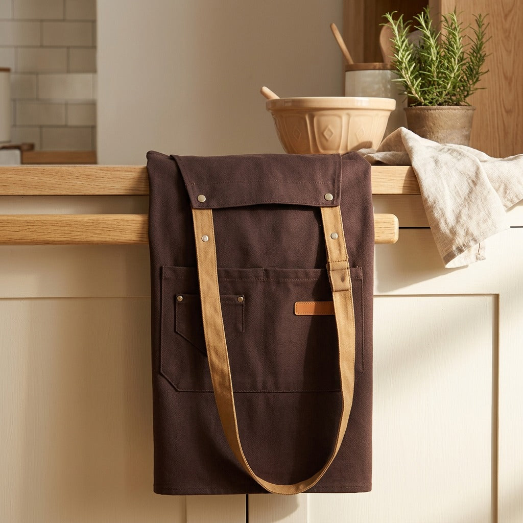 Cottonwork™ All-Cotton Work Apron in a calm home setting