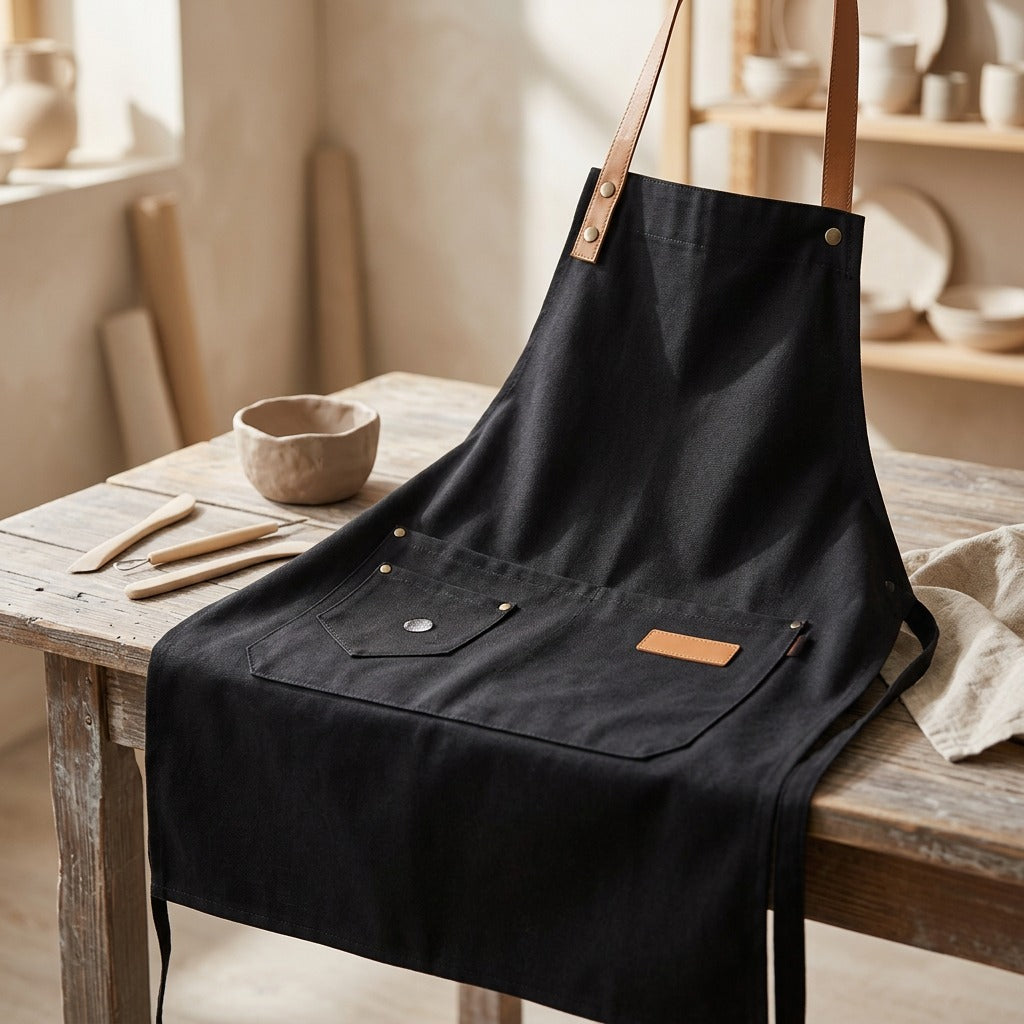 Cottonwork™ All-Cotton Work Apron, styled close view