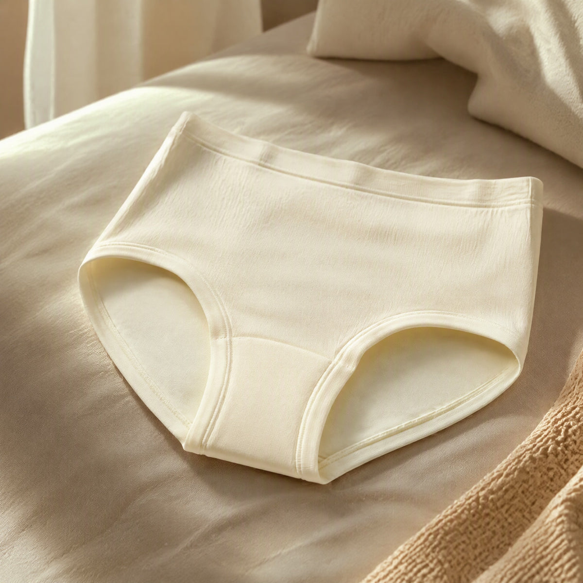 Flowhold™ Mid-Waist Menstrual Briefs With Cotton Crotch, styled close view