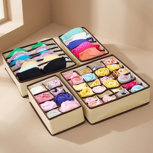 Pairgrid™ Four-Piece Underwear Storage Box Set