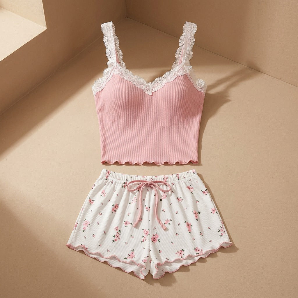 Lacehush™ Lace Camisole Pajama Set
