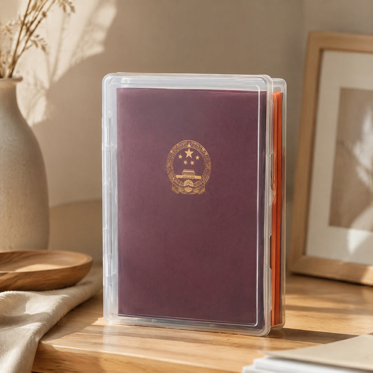 Docubox™ Plastic Document Storage Box, styled close view