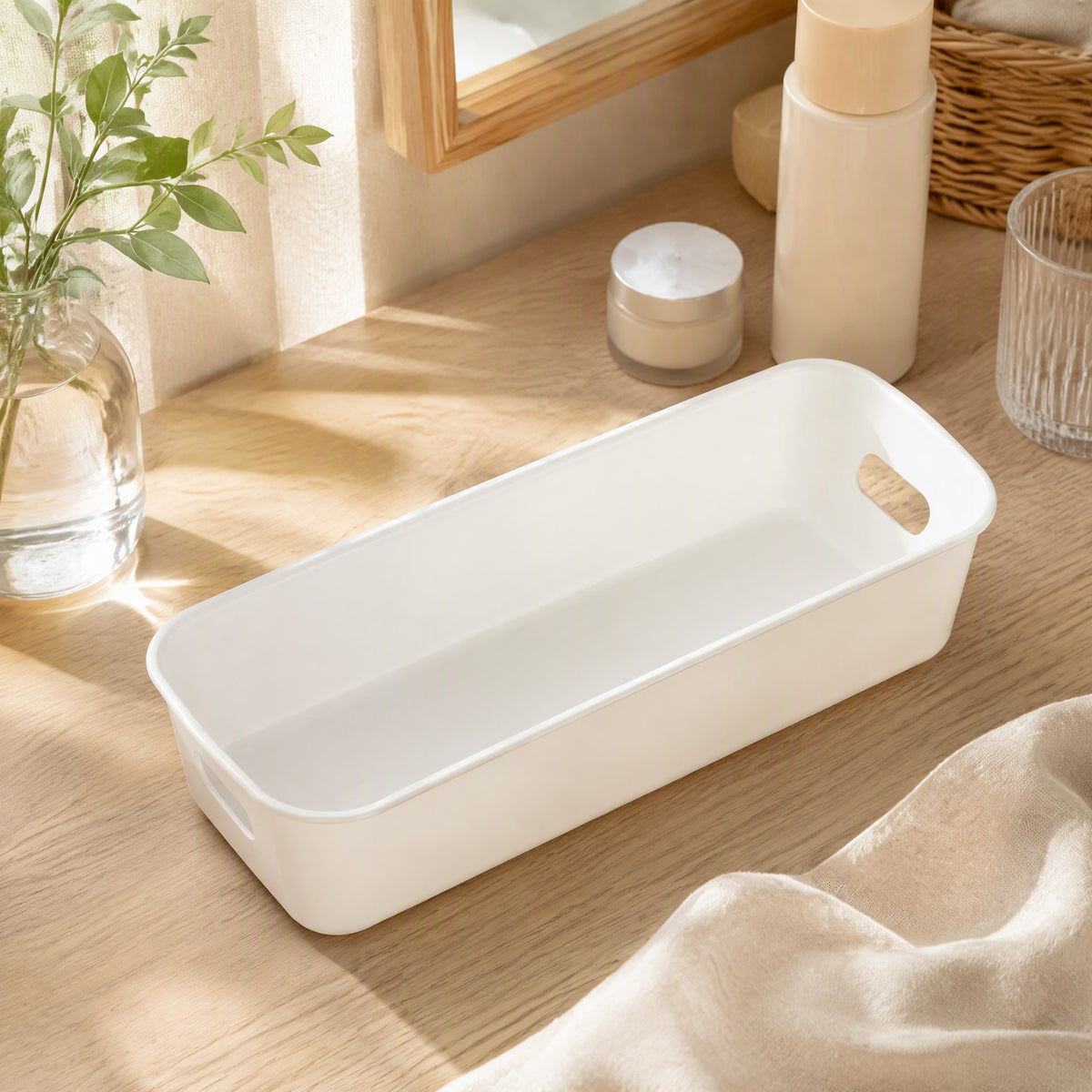 Drawercove™ Plastic Drawer Storage Box in a calm home setting