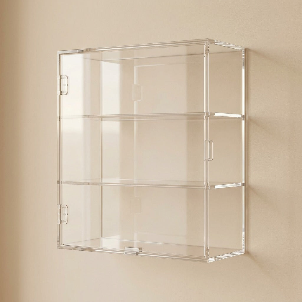 Viewcove™ Transparent Wall-Mounted Storage Box, material and detail close-up