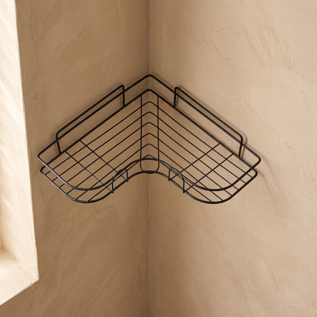 Nookrest™ Iron Bathroom Corner Shelf, material and detail close-up