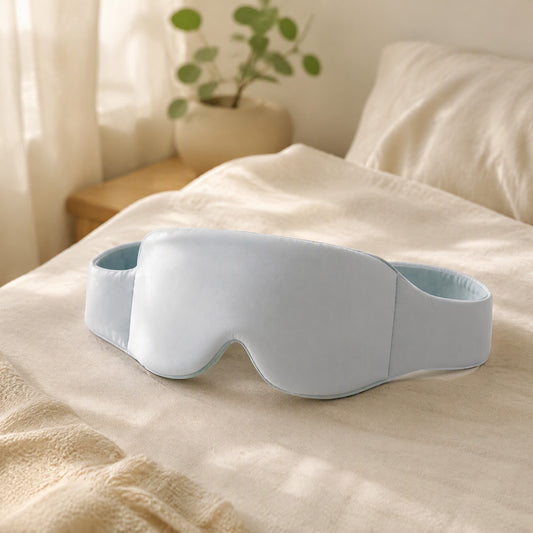 Iceshade™ Ice Silk Sleep Eye Mask in a calm home setting