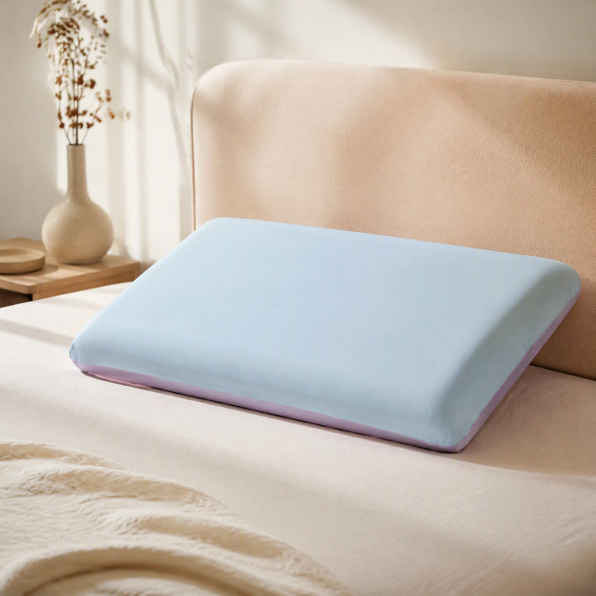 Coolweave™ Cooling Silk-Feel Pillowcase Cover, styled close view