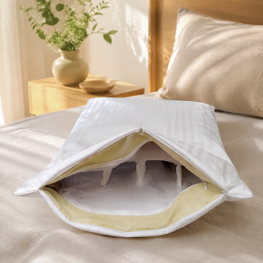 Husklayer™ Double-Layer Buckwheat Core Cover in a calm home setting