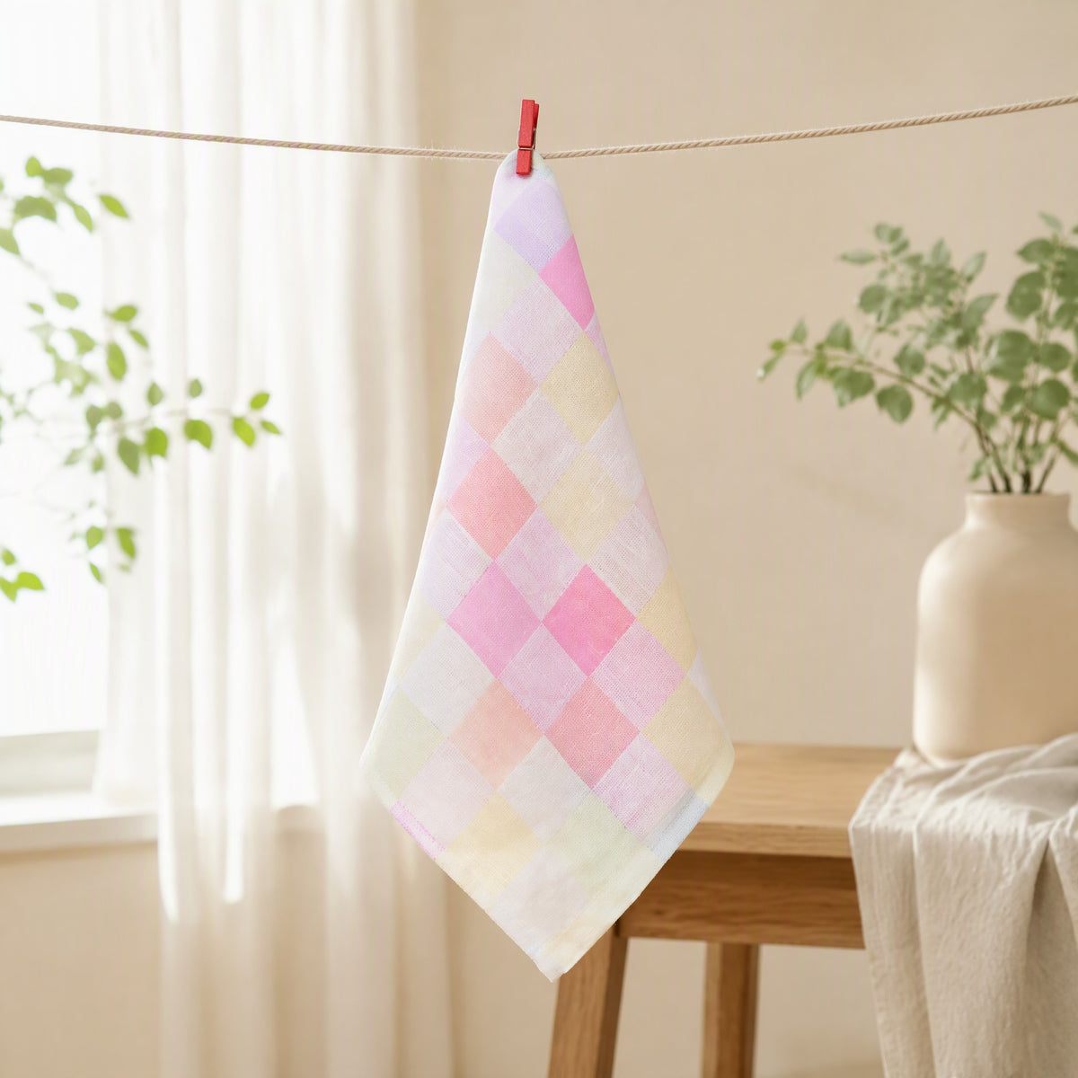 Gauzesoft™ Pure Cotton Square Gauze Towel in a calm home setting