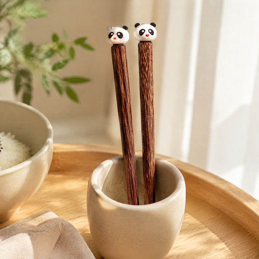 Gripgrain™ Wooden Practice Chopsticks for Children in a calm home setting