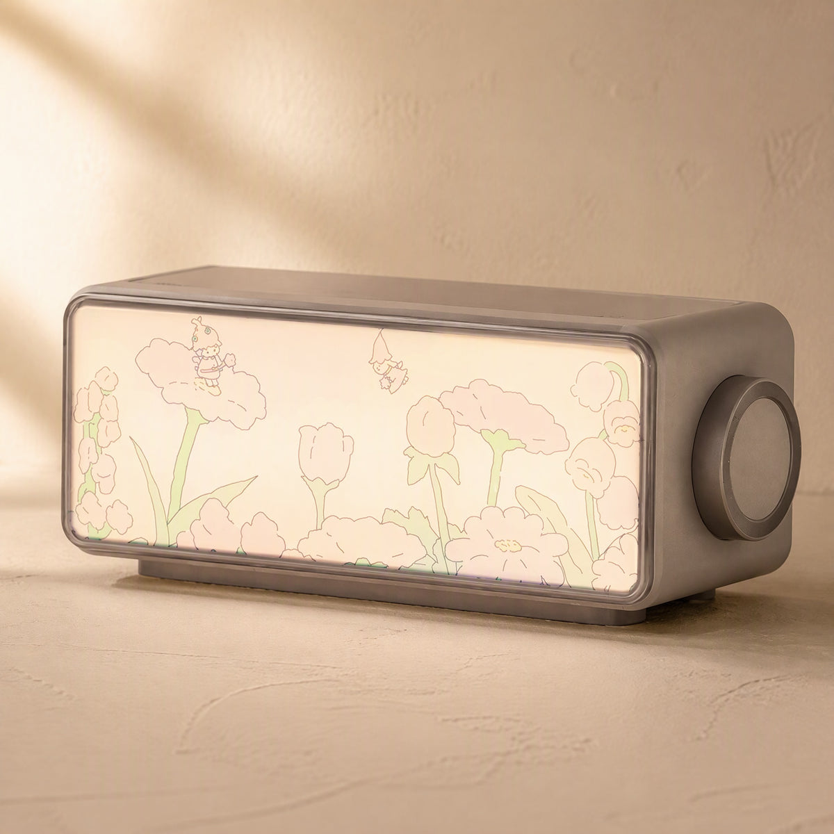 Glowhush™ White Noise Night Light Speaker, material and detail close-up