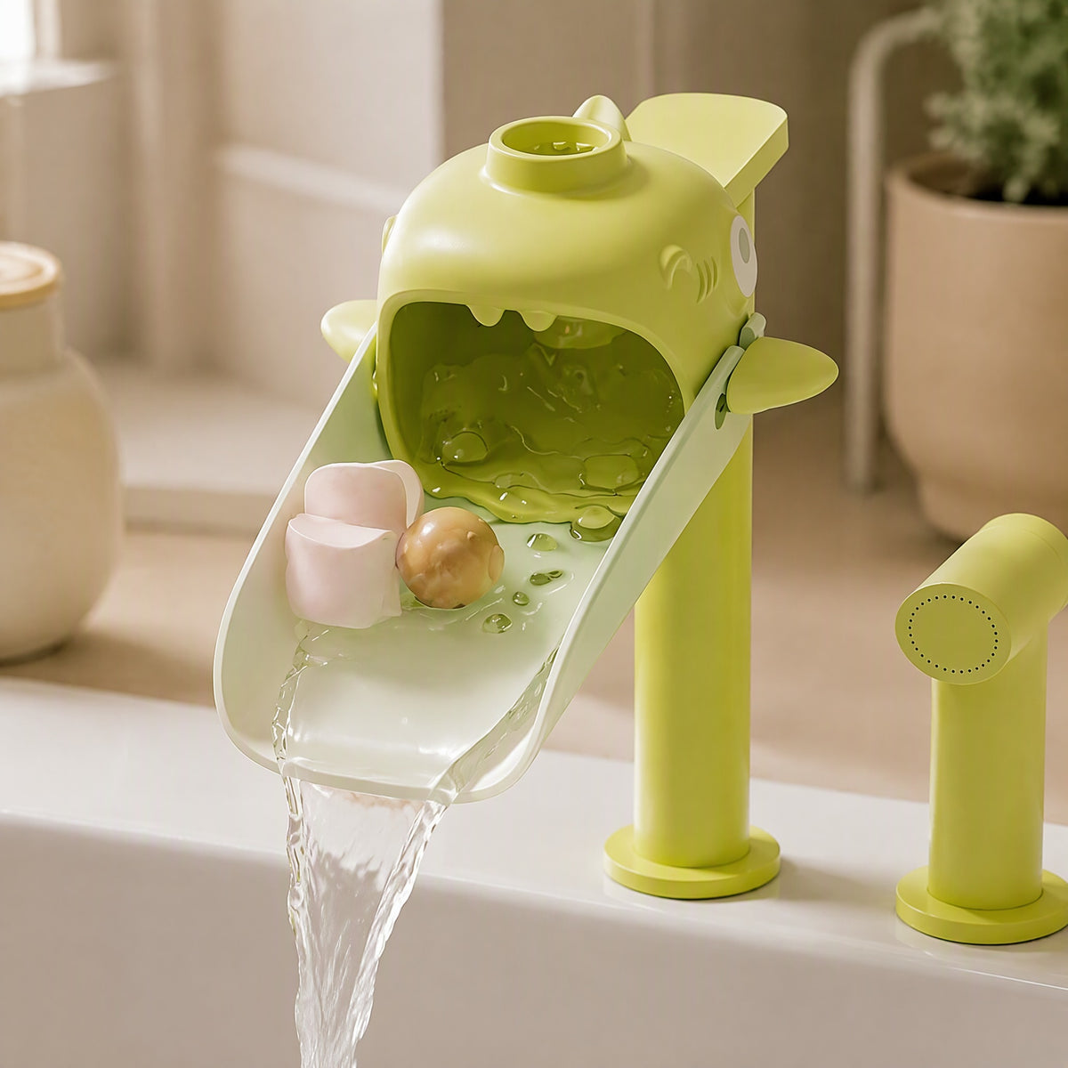 Hueflow™ Cartoon Temperature-Sensitive Faucet Extender, styled close view