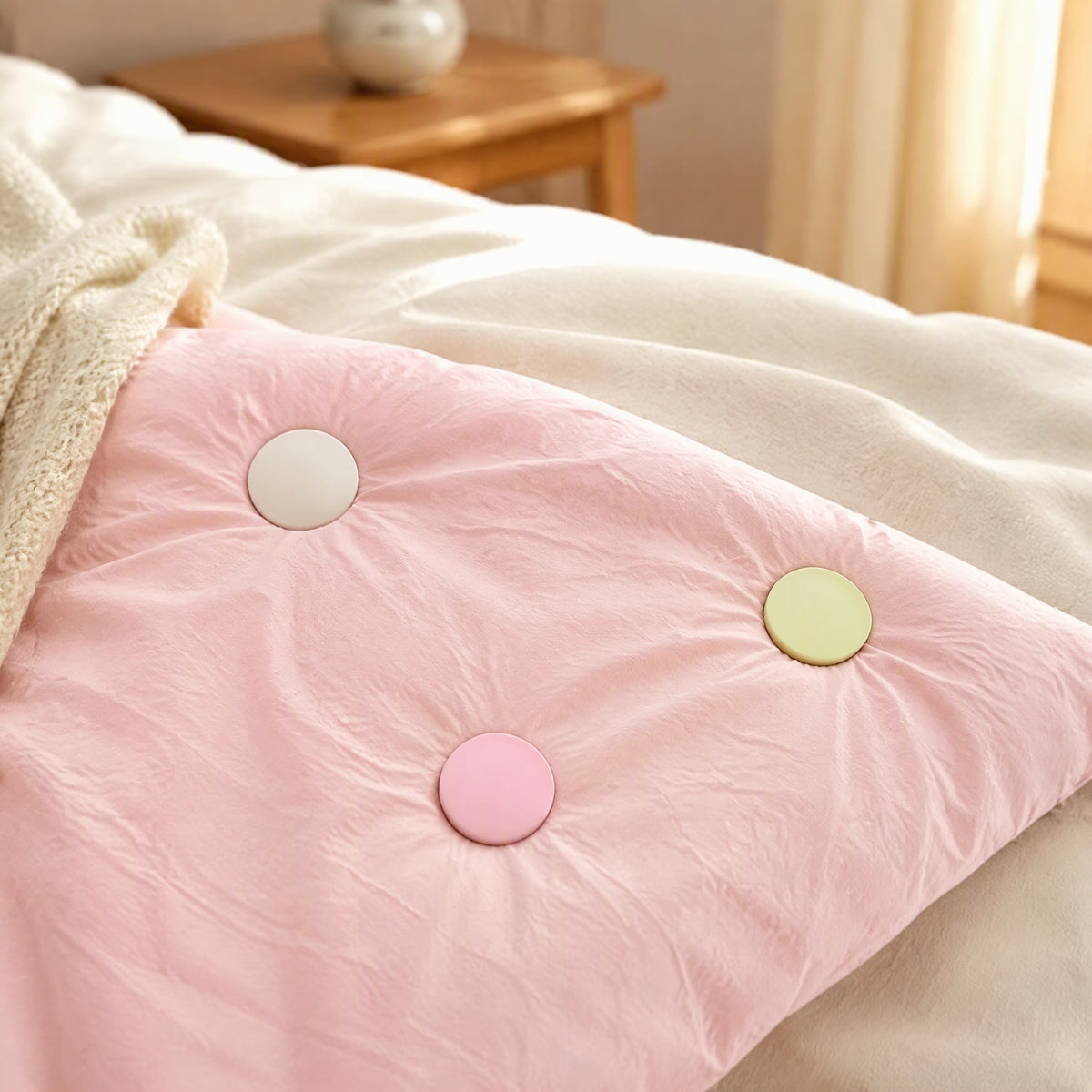 Quiltfast™ Detachable Quilt Cover Fixer, styled close view
