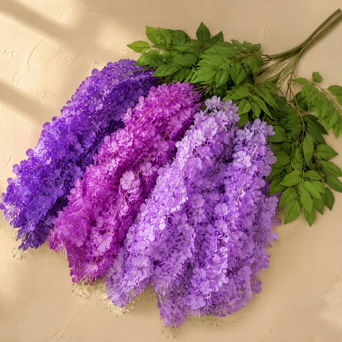 Wisterloom™ Silk Artificial Wisteria Flowers, material and detail close-up