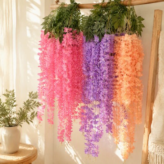 Wisterloom™ Silk Artificial Wisteria Flowers in a calm home setting