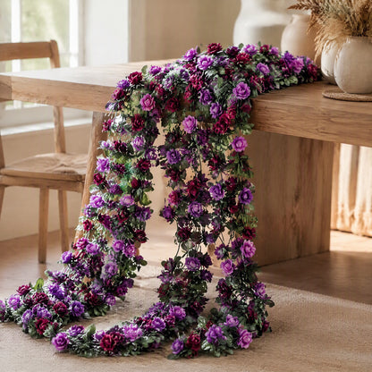 Rosetrail™ Artificial Rose Flower Vine Bouquet, styled close view