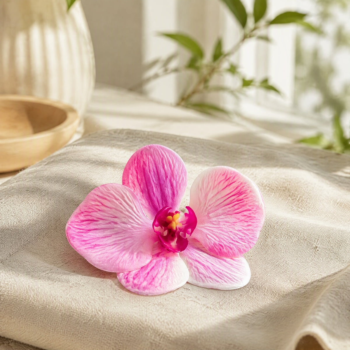 Orchidawn™ Silicone Phalaenopsis Orchid Flower in a calm home setting