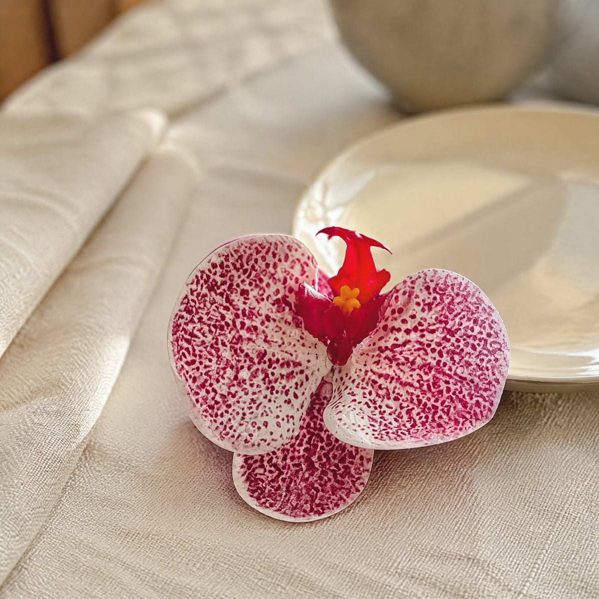 Orchidawn™ Silicone Phalaenopsis Orchid Flower, styled close view