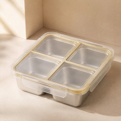 Mealstack™ Four-Compartment Stainless Steel Lunch Box