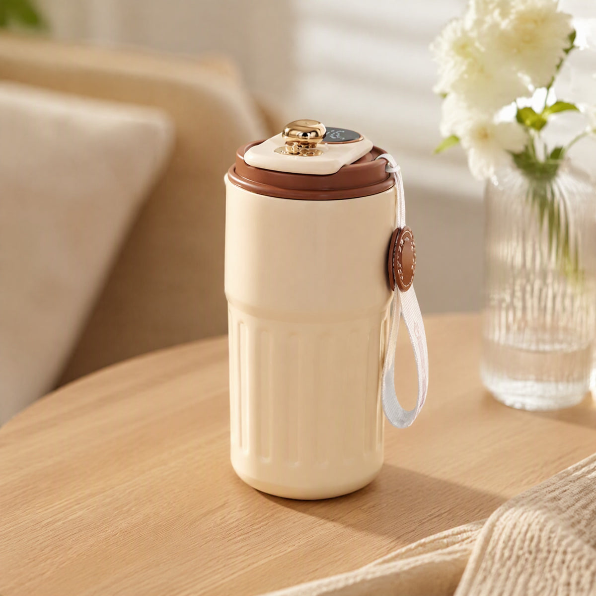 Sipstead™ 316 Stainless Steel Thermos Cup, styled close view