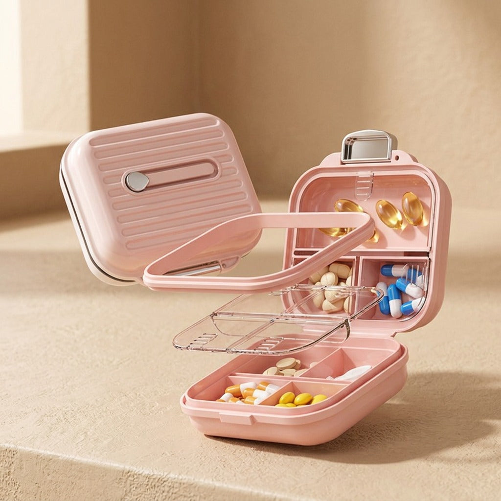 Mealtide™ Seven-Day Three-Meal Pill Box, material and detail close-up