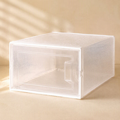 Stacksole™ Transparent Stackable Shoe Box, material and detail close-up