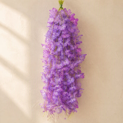 Wisteriaway™ Artificial Wisteria Flower Wall Hanging, material and detail close-up
